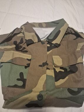 Camo Button-Up Shirt Jacket - Green/Brown/Black